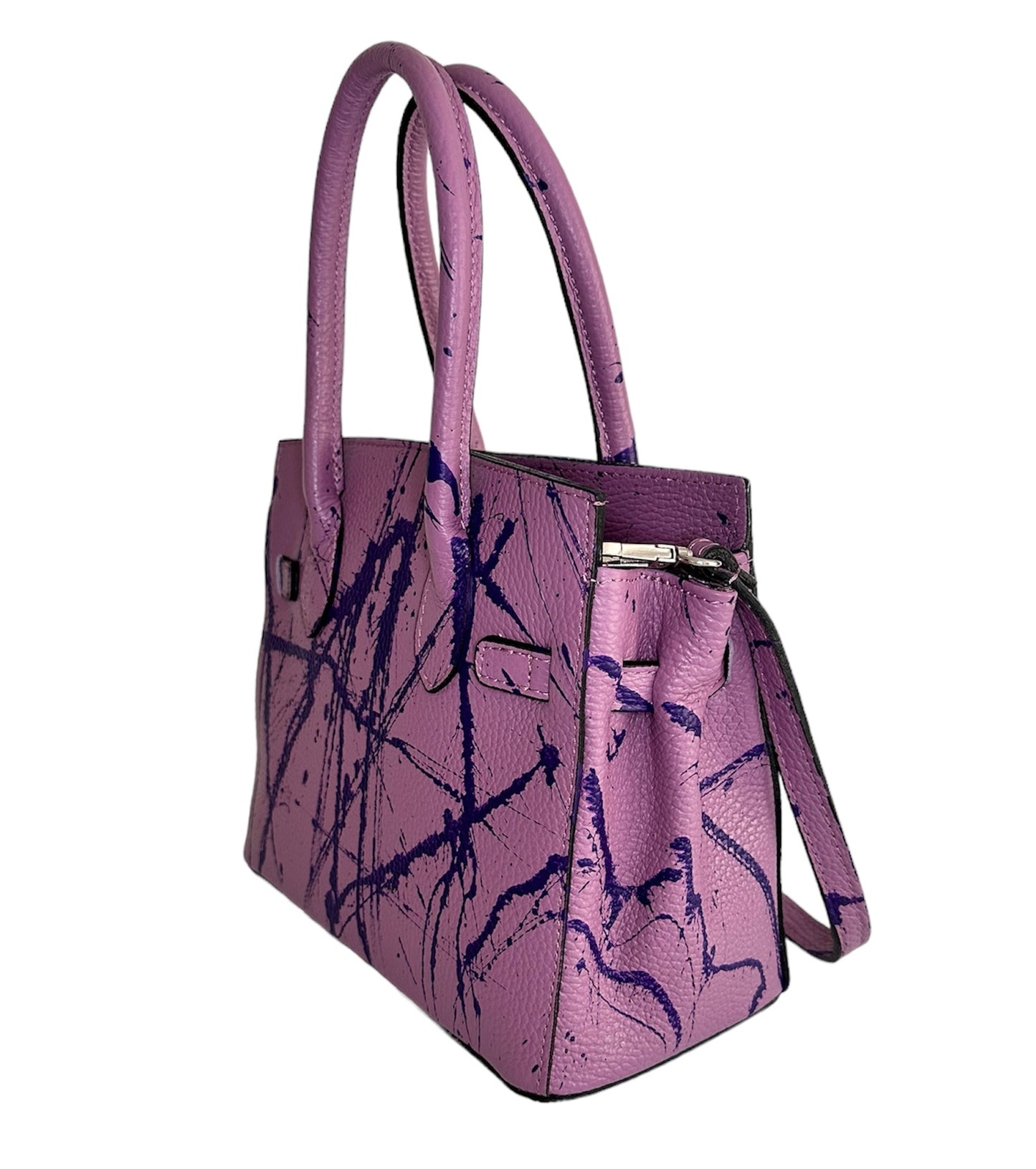 Borsa Vera pelle “Kelly Violet”