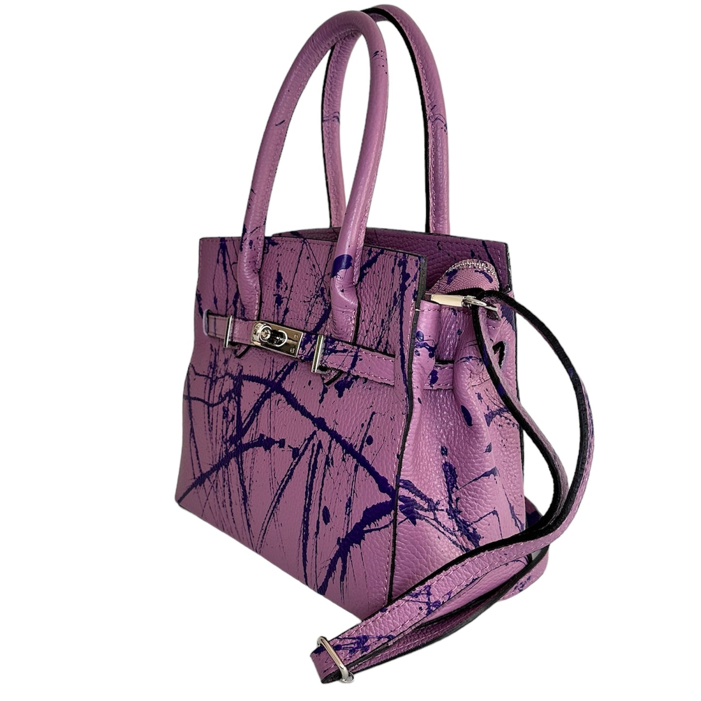 Borsa Vera pelle “Kelly Violet”